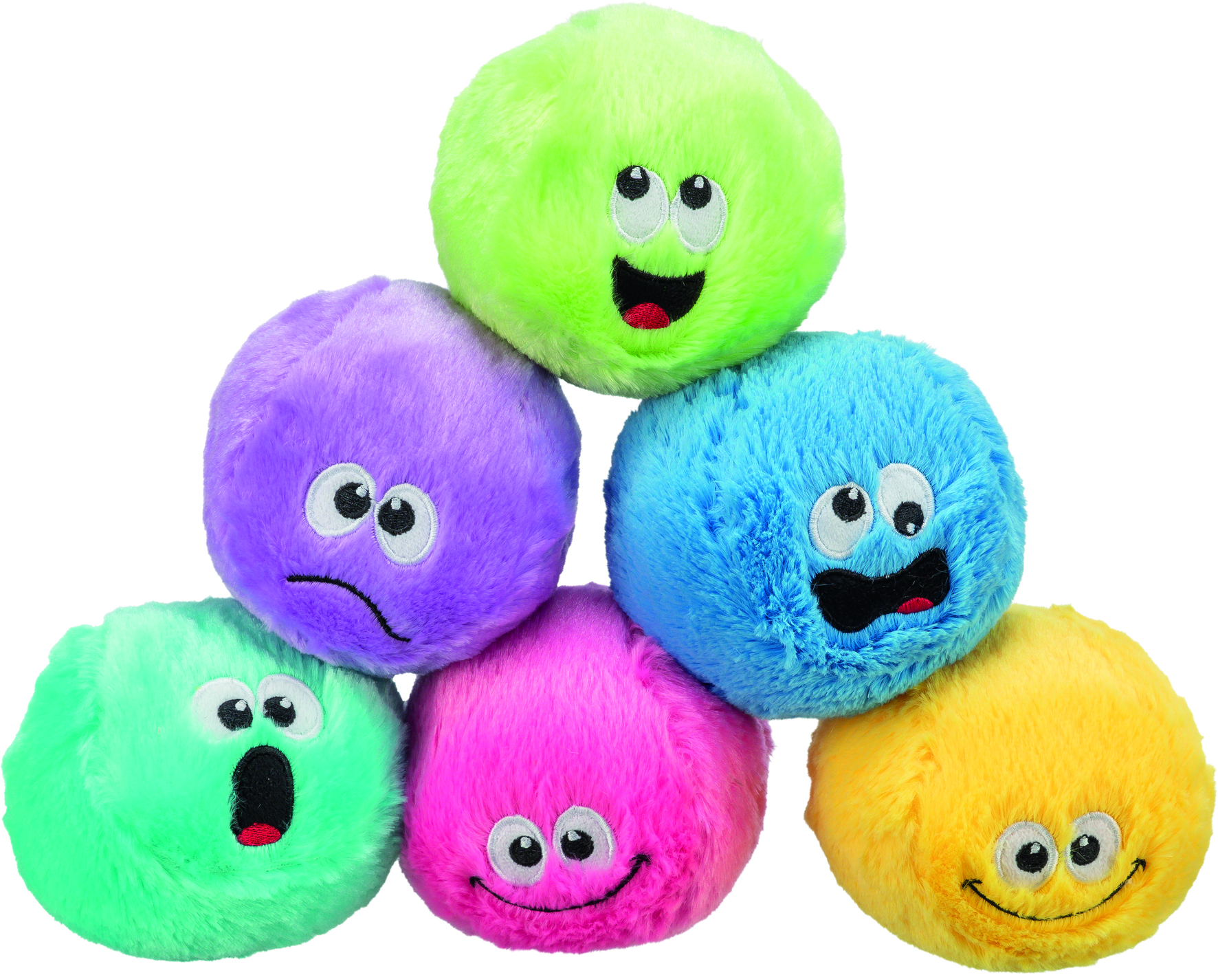 Игрушка для собак Мяч-смайлик, 10 см, плюш, в ассортименте