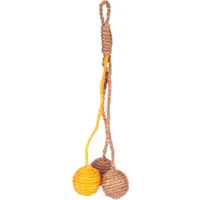 Игрушка для кошек Мячики на верёвках, 25 x 9 x 4,5 см, сизаль/пластик