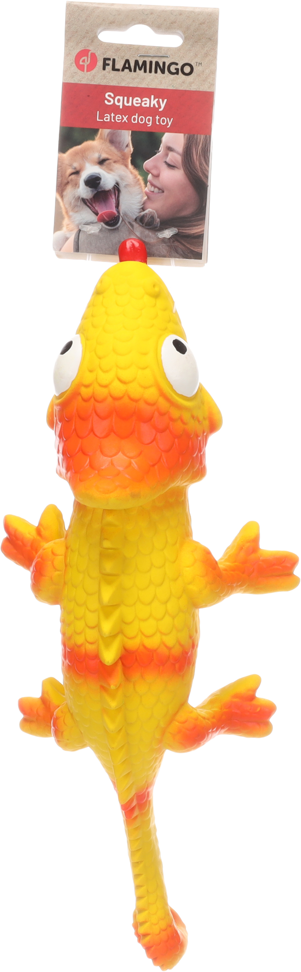 Игрушка для собак Хамелеон, 12 x 32 x 8 см, латекс, жёлтый