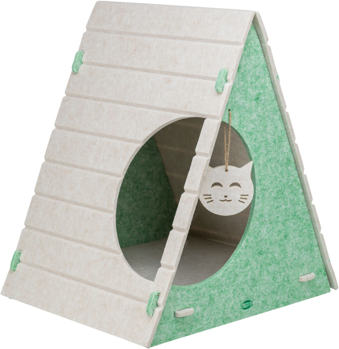 Лежак для кошки Вигвам, 46 х 50 х 38 см, фетр п/э, песочно-зелёный
