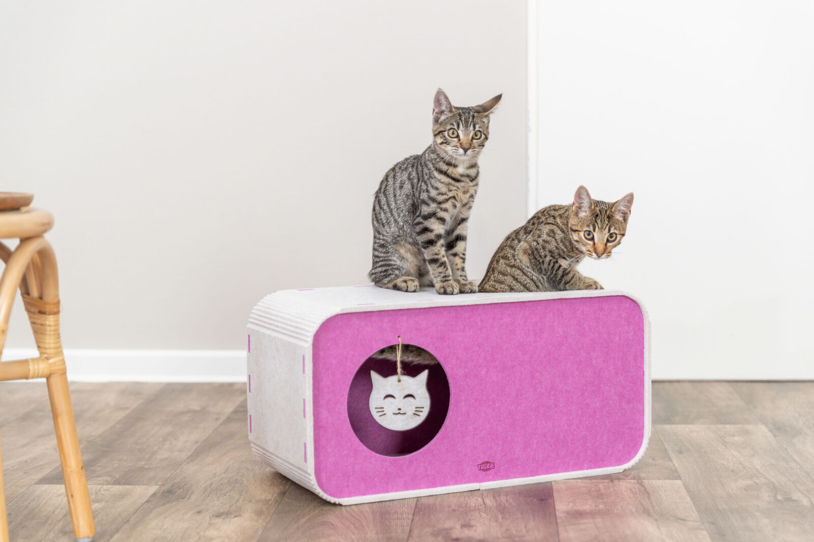 Лежак для кошки Пещера, 58 х 29 х 27 см, фетр п/э, песочно-розовый