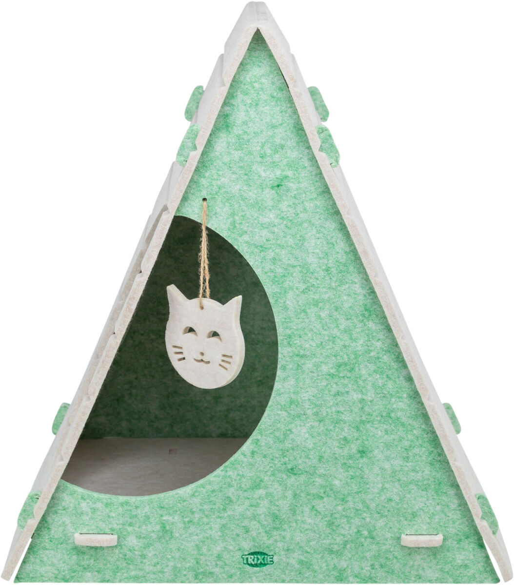 Лежак для кошки Вигвам, 46 х 50 х 38 см, фетр п/э, песочно-зелёный