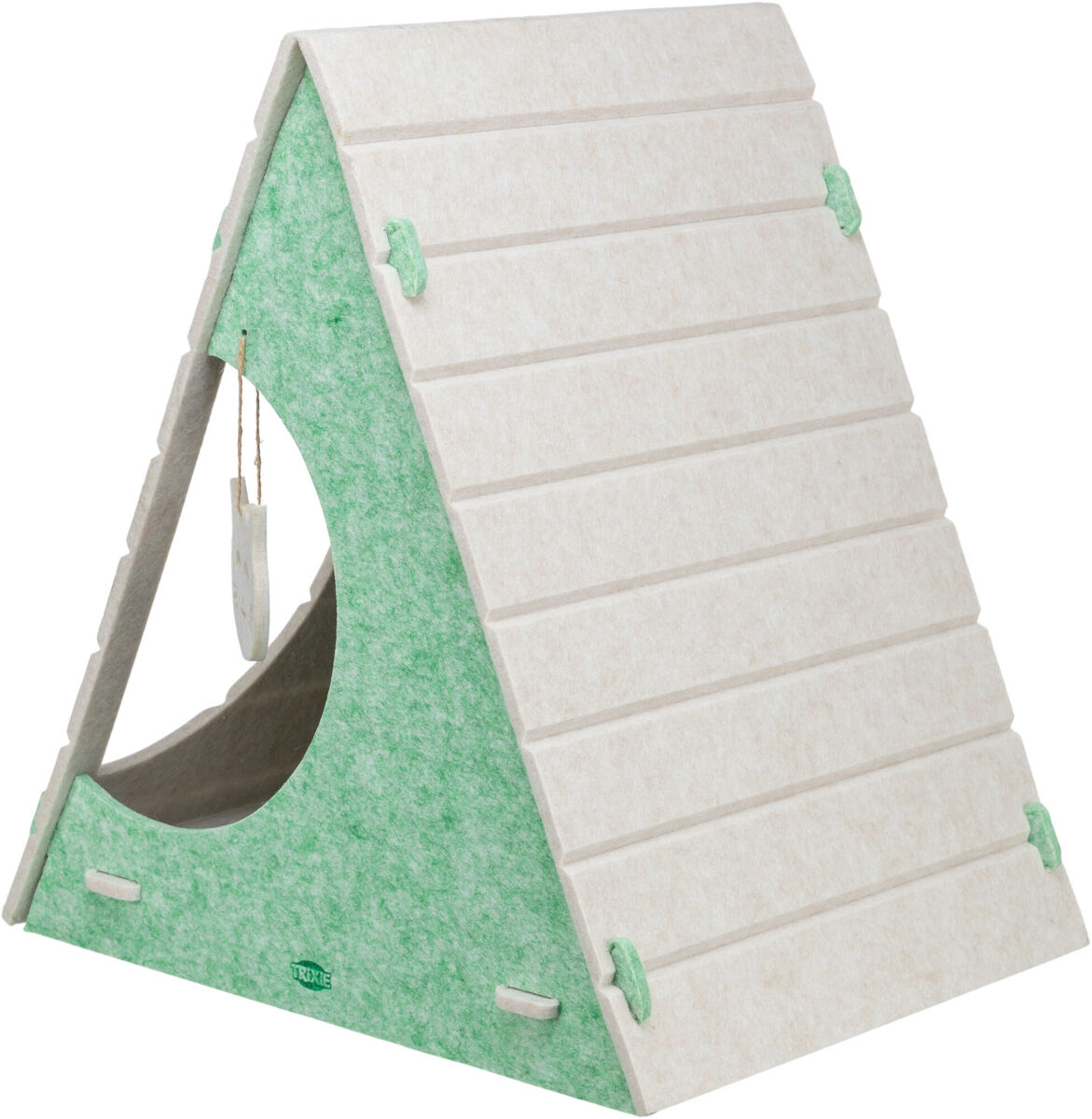 Лежак для кошки Вигвам, 46 х 50 х 38 см, фетр п/э, песочно-зелёный