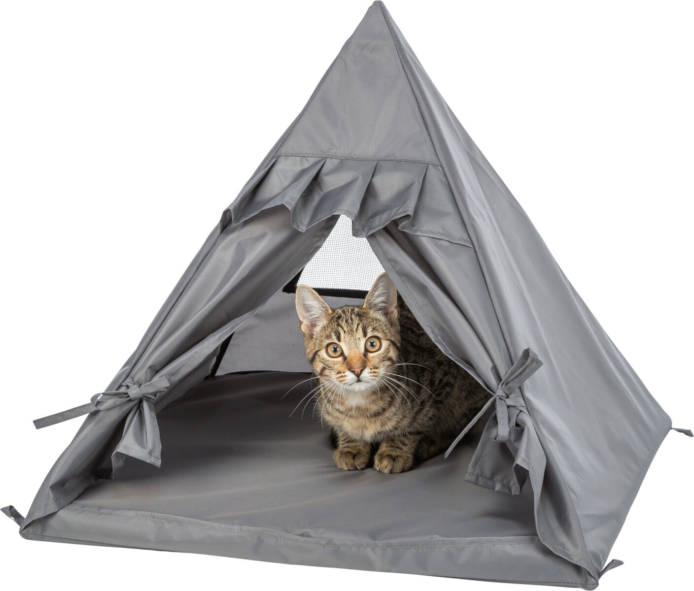 Домик для кошки Палатка, п/э, серый